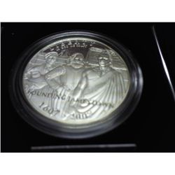 2007 JAMESTOWN PROOF SILVER DOLLAR
