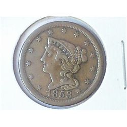 1853 US HALF CENT (EXTRA FINE)