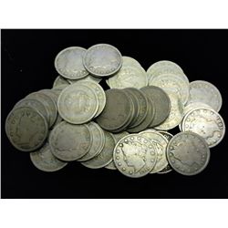 ROLL OF 40 ASSORTED LIBERTY "V" NICKELS