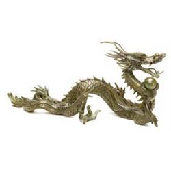 Art Asian Art  Bronze Dragon (12x6x5.75") Two
