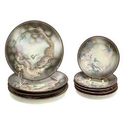 Art Asian Art  Hand Painted Dragon Plates. Se