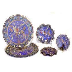 Art Asian Art  Painted Glass Plates. Set of s