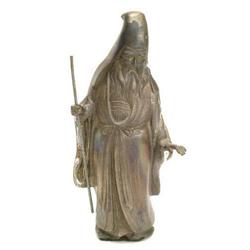 Art Asian Art  Brass "Immortal" Figure. 13x7"
