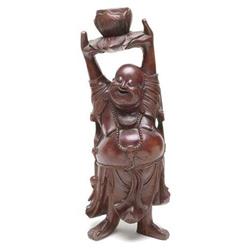 Art Asian Art  Hand Carved Wooden Buddha. 19"