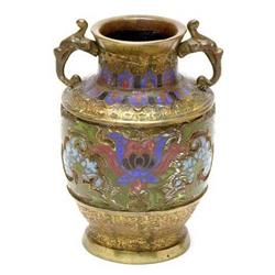 Art Asian Art  Ceramic Lined Brass Urn. Attra