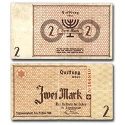 JUDAICA Litzmannstadt  1940, "Zwei Mark" Note