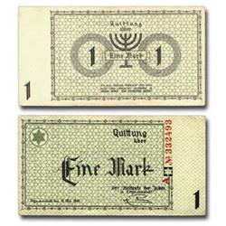 JUDAICA Litzmannstadt  1940, "Eine Mark" Note