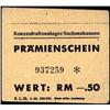 JUDAICA Sachsenhausen  RM -.50 Pramienschein 