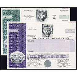 Dreyfus Corp. Stock & Bonds Specimen Pair.