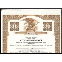 City of Fairbanks Specimen Bond.