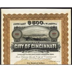 City of Cincinnati Specimen Bond.