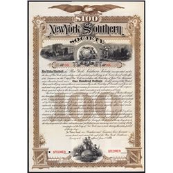 New York Southern Society Specimen Bond.