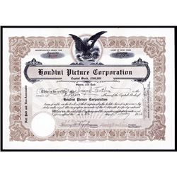 Houdini Pictures Corp. Autographed Stock Certificate by Harry Houdini.