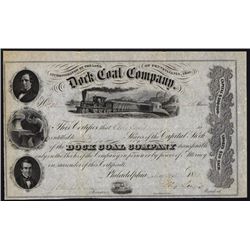 Dock Coal Company, 1855 Mining Stock.