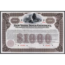 New York Dock Company Specimen Bond.