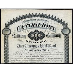 Central Iowa Railway Co. Specimen Bond.