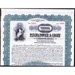 Panama Power & Light Co. Specimen Bond.