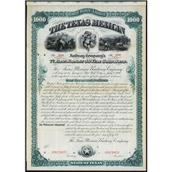 Texas Mexican Railway Co. Specimen Bond.
