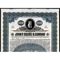 John P. Squire & Co. Specimen Bond.