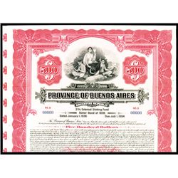 Province of Buenos Aires. Specimen Bond.