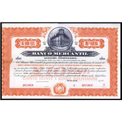 Banco Mercantil Specimen Bond.