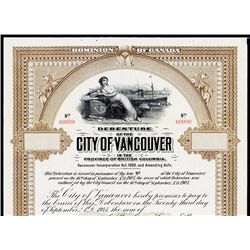 City of Vancouver Specimen Bond.