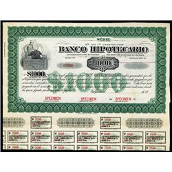 Banco Hipotecario Specimen Bond.