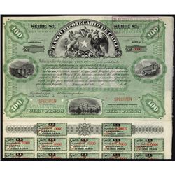 Banco Hipotecario de Chile Specimen Bond.
