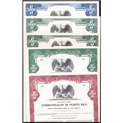Puerto Rico Specimen Bond Quintet.