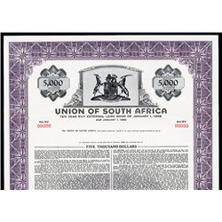 Union of South Africa Specimen Bond.