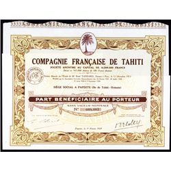 Compagnie Francaise De Tahiti Bond.