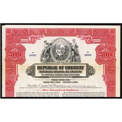 Republic of Uruguay Specimen Bond.