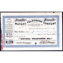 Mutual Telephone Co. Stock Cert.