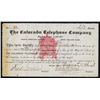 Image 1 : Colorado Telephone Co., 1893 Stock Certificate.