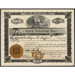 Ranch Telephone Co., Stock Certificate.