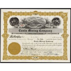Cantu Mining Co. Stock Certificate.