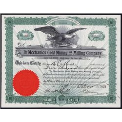 Mechanics Gold Mining and Milling Co., Cripple Creek Stock Certificate.