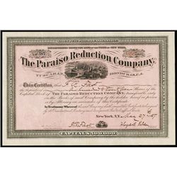 Paraiso Reduction Co. Stock Certificate.