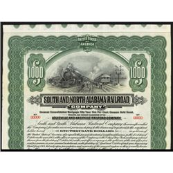 South & North Alabama Railroad Co. Specimen Bond.