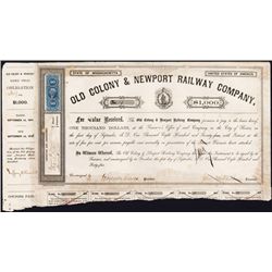 Old Colony & Newport Railway Co. Bond.
