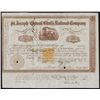 Image 1 : St.Joseph and Council Bluffs Railroad Co. Stock Certificate With RN-T4.