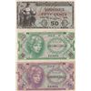 Image 1 : LOT OF 3 MILITARY PAYMENT CERTIFICATES MPC 50 CENTS
