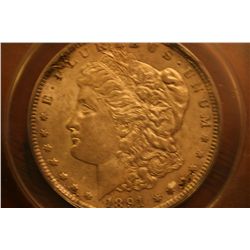 1891-CC Morgan Dollar  Damaged-Cleaned  ANACS-AU50