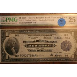 1918 $1 FRN "New York" (PMG-25)