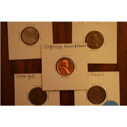 Lot Of 5 Error Pennies (Cherrypickers Guide)