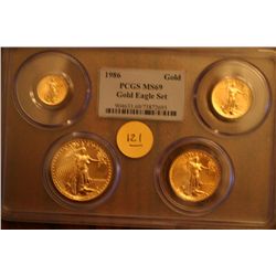 1986 Gold Eagle Set "First Year" ( PCGS-MS69)