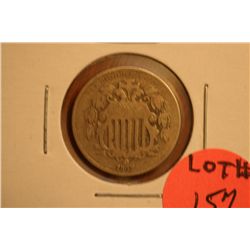 1867 Shield Nickel (VG+)