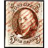 Image 1 : U.S. 1847 Issue  1847 5c Red Brown, an attrac