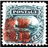 Image 1 : U.S. 1869 Pictorials  1869, 12¢ Green. Brilli