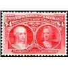 Image 1 : U.S. 1893 Columbians  1893 $4.00 Carmine Lake
